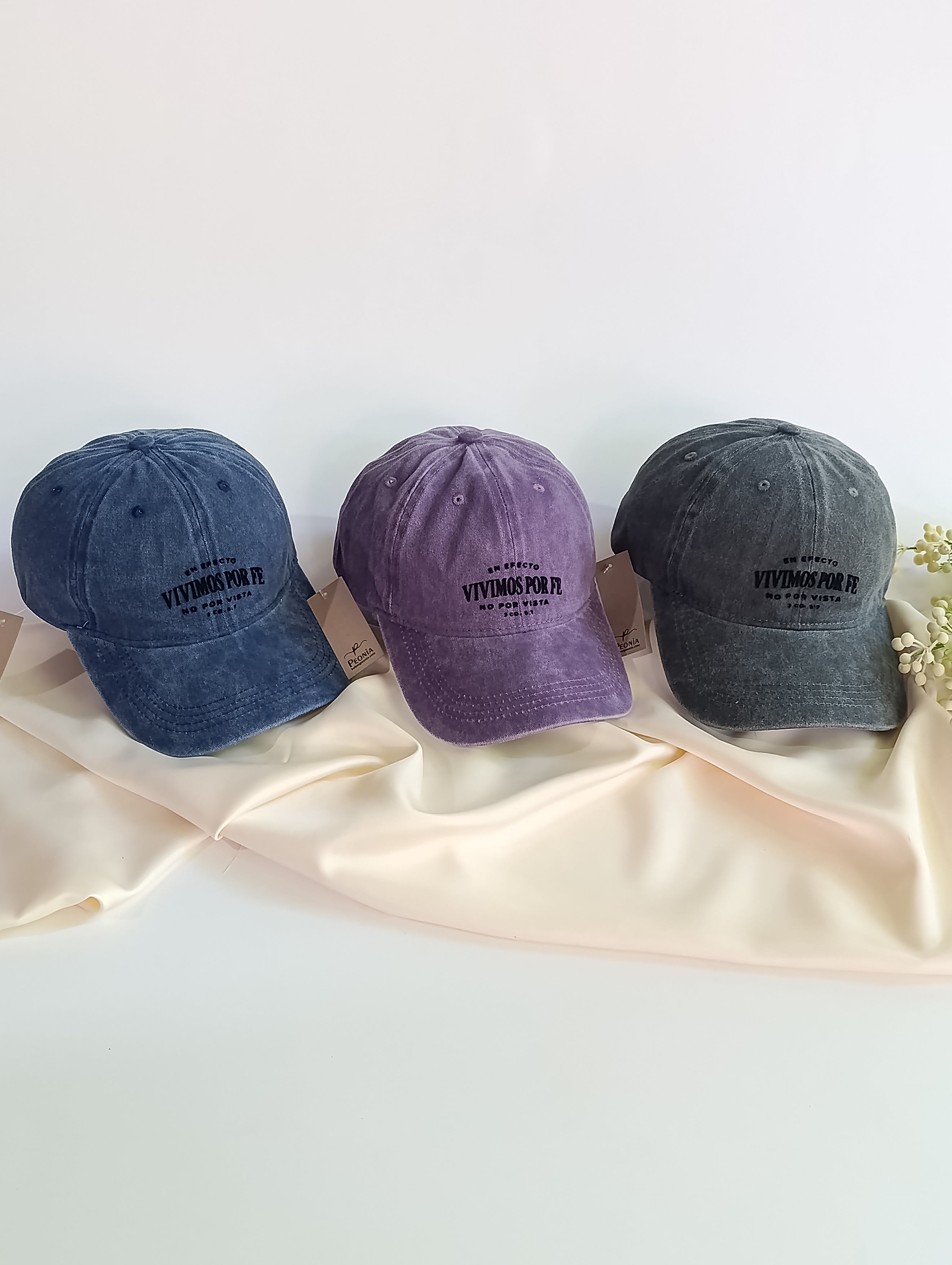 Keppi denim prelavado "Vivimos por Fe"