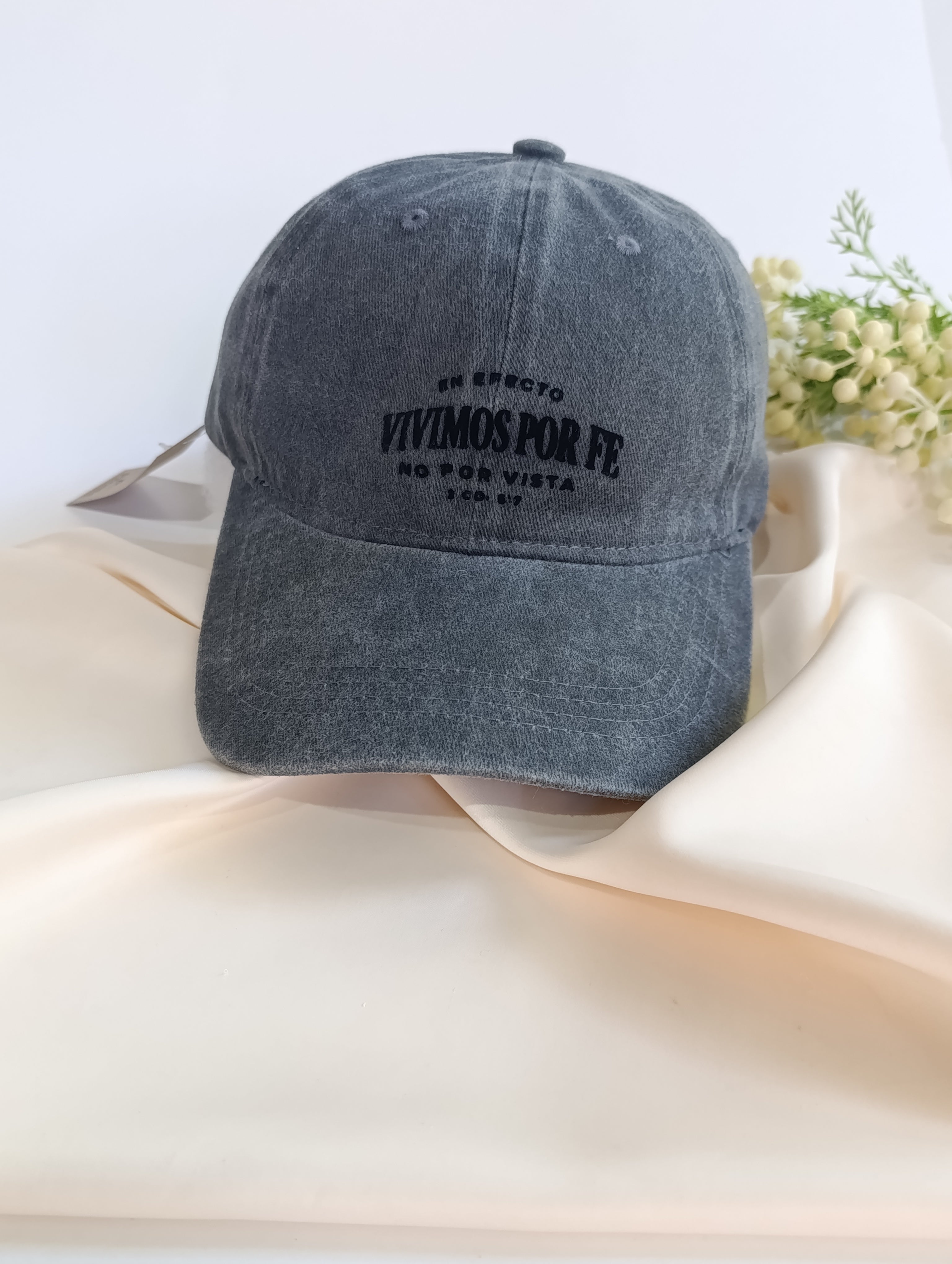 Keppi denim prelavado "Vivimos por Fe"