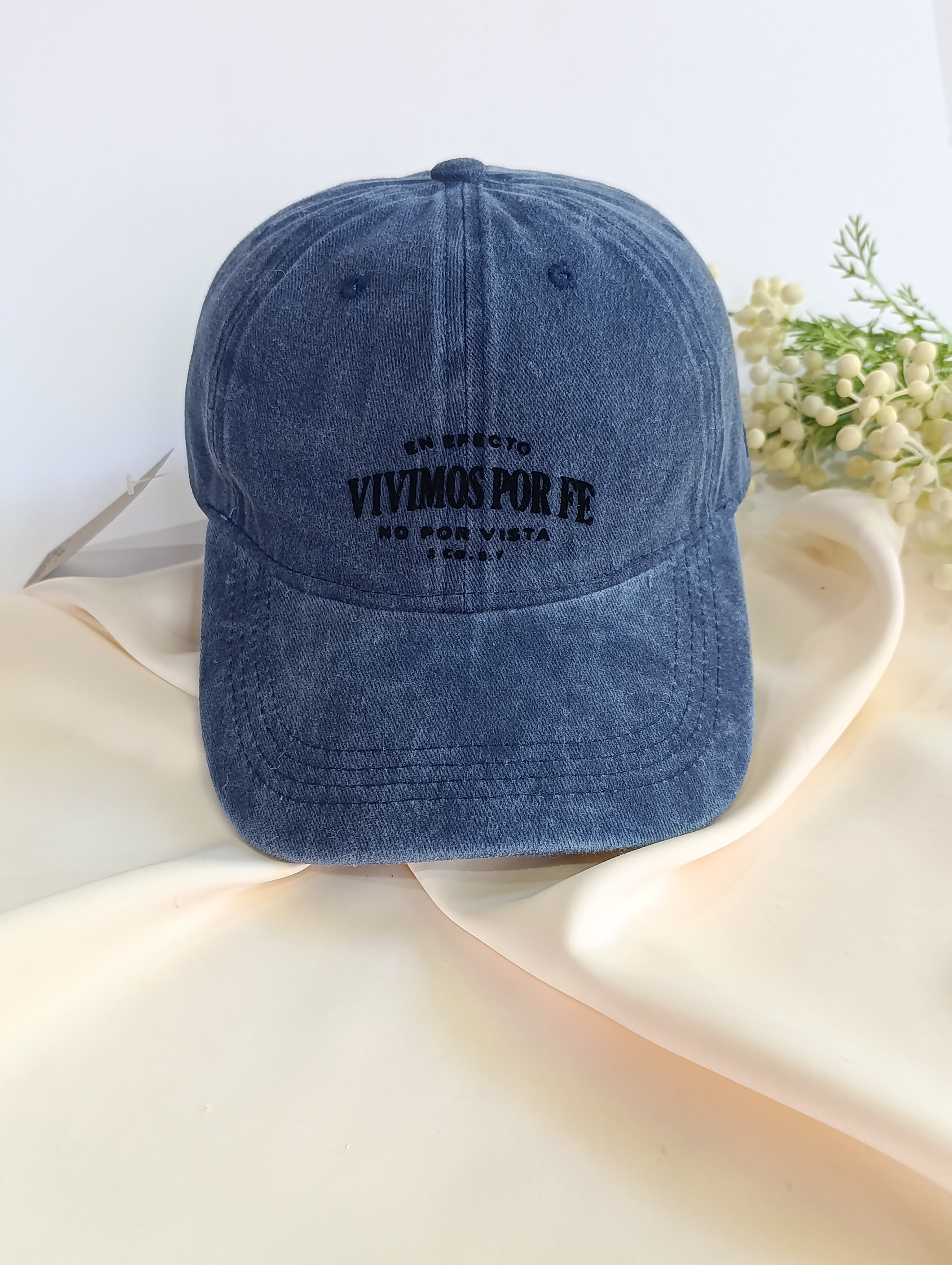 Keppi denim prelavado "Vivimos por Fe"