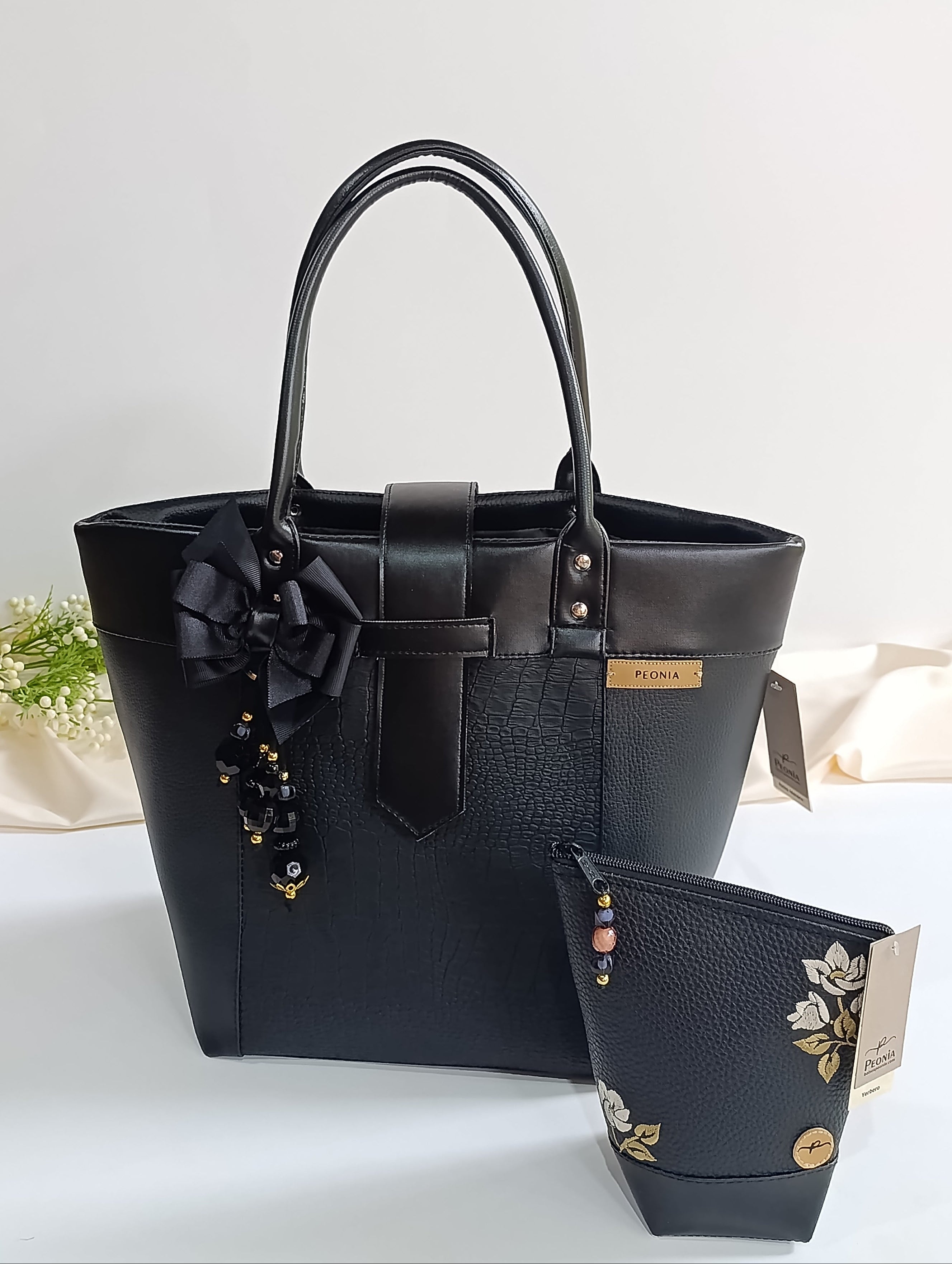 Bolso porta Mate Eleganzza color Negro Crocco