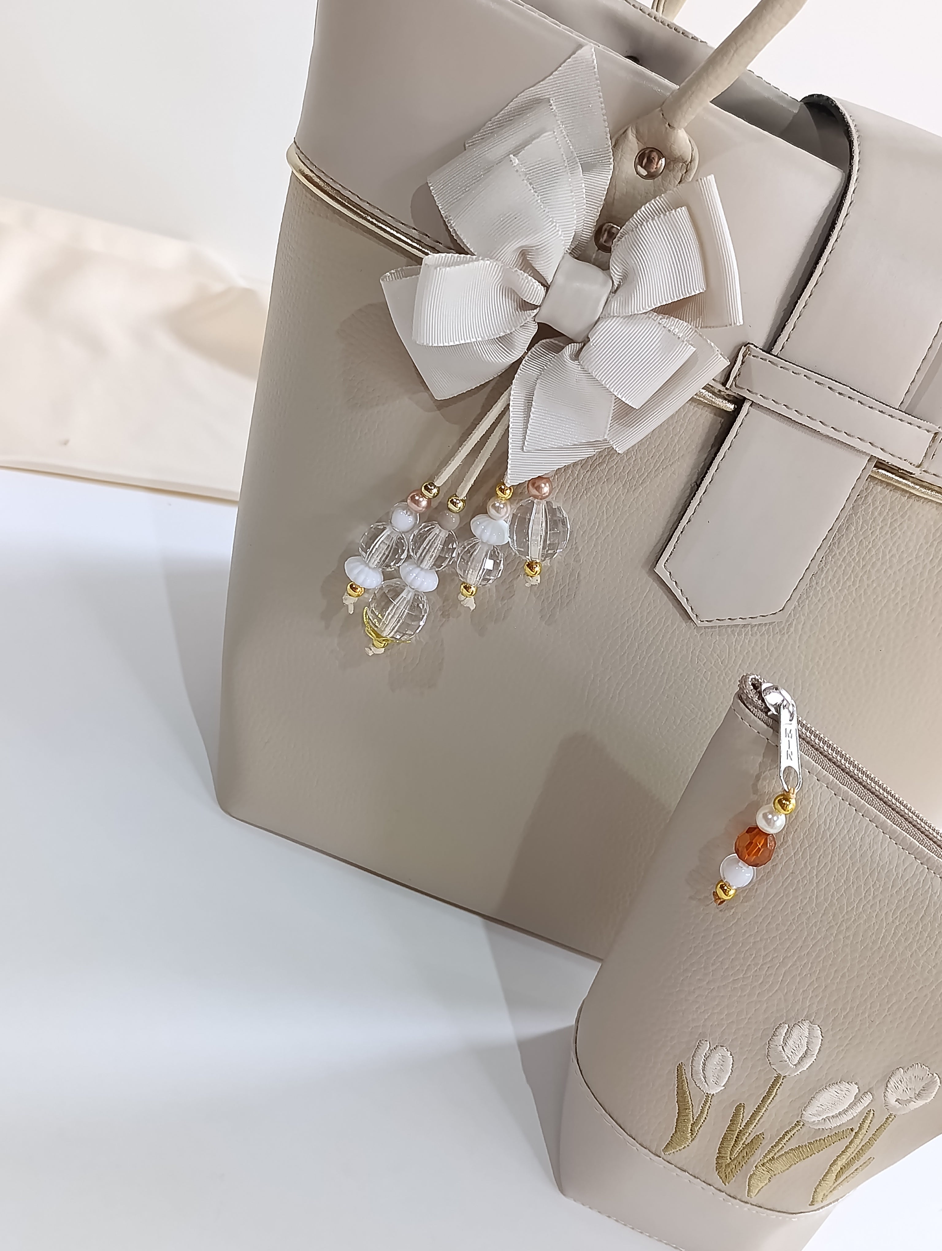 Bolso porta Mate Eleganzza color Beige con Dorado