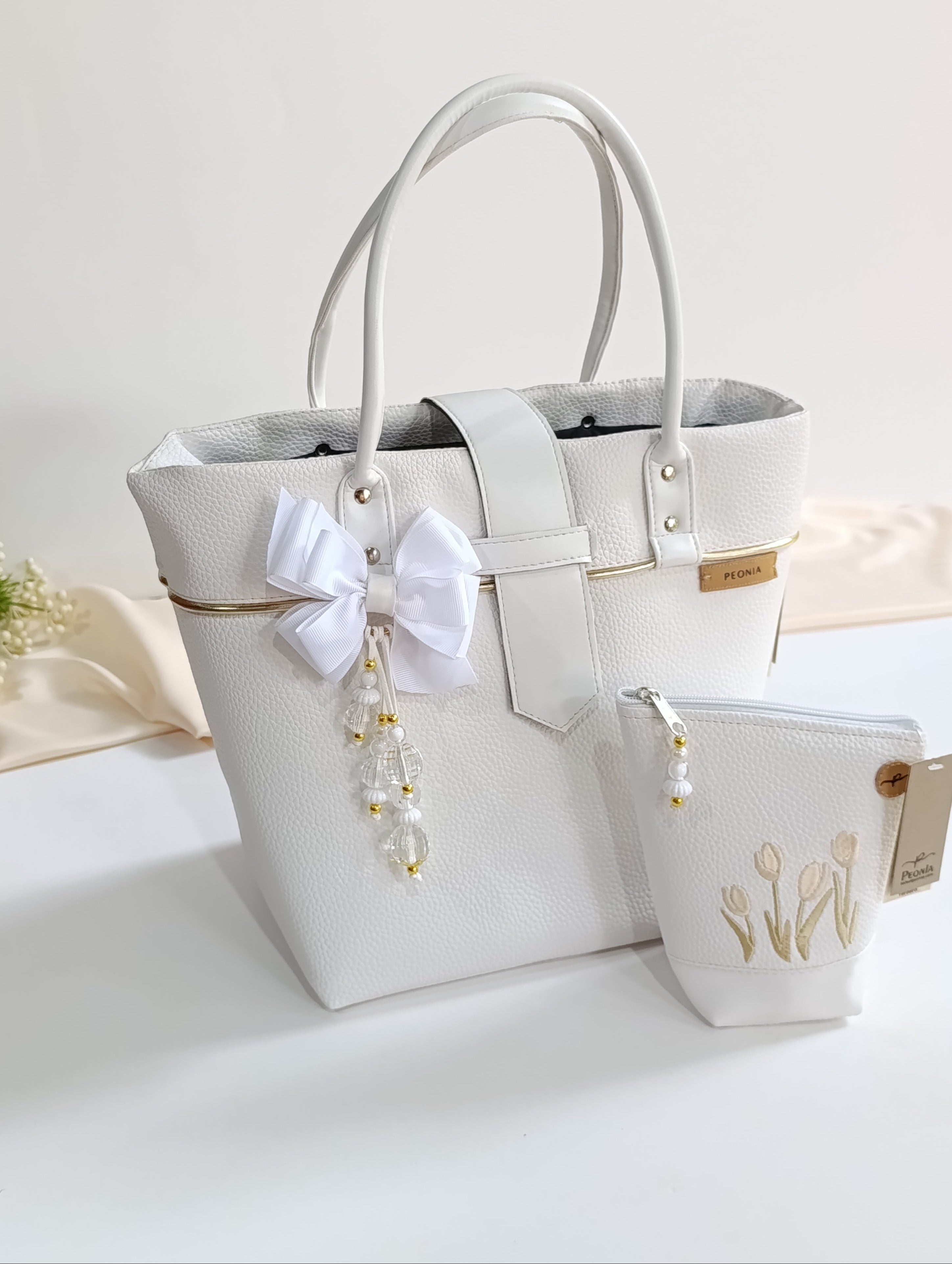 Bolso porta Mate Eleganzza color Blanco con Dorado