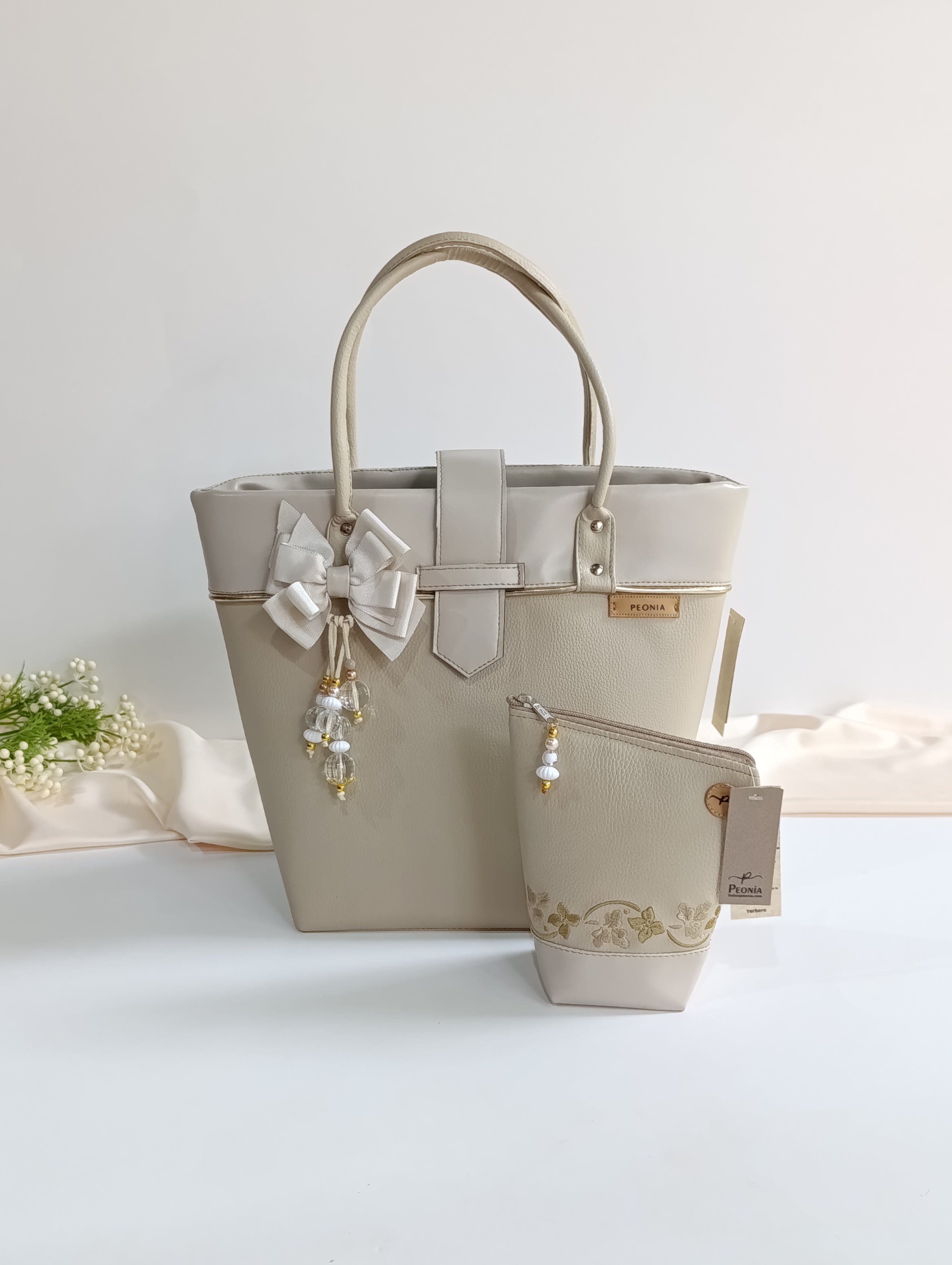 Bolso porta Mate Eleganzza color Beige con Dorado